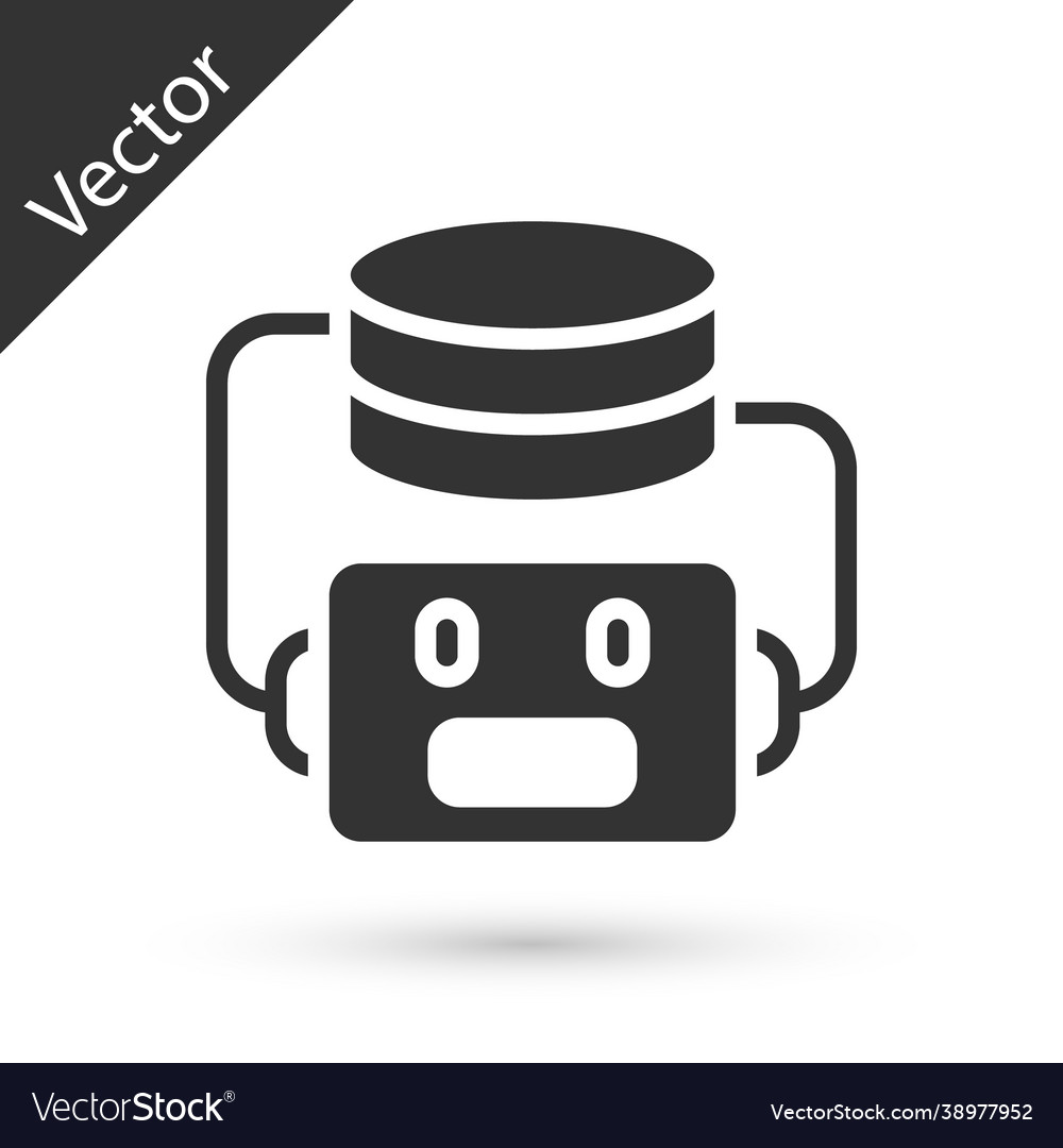 Grey artificial intelligence robot icon isolated vector image Grey artificial intelligence robot icon isolated