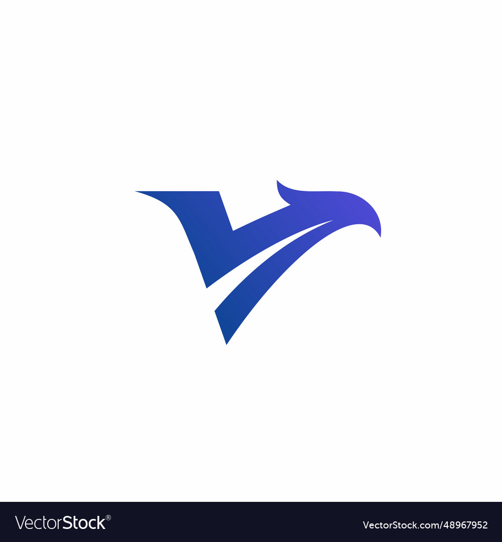 Letter v eagle logo bird