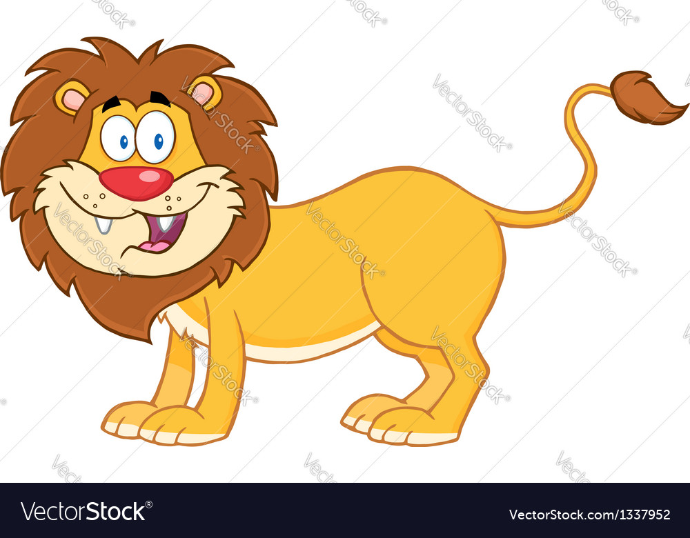 Lion cartoon mascot character Royalty Free Vector Image