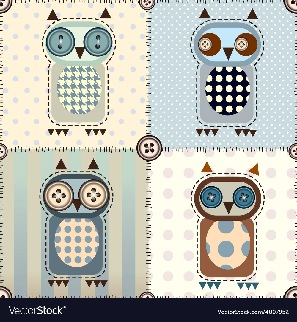 Patchwork with owls