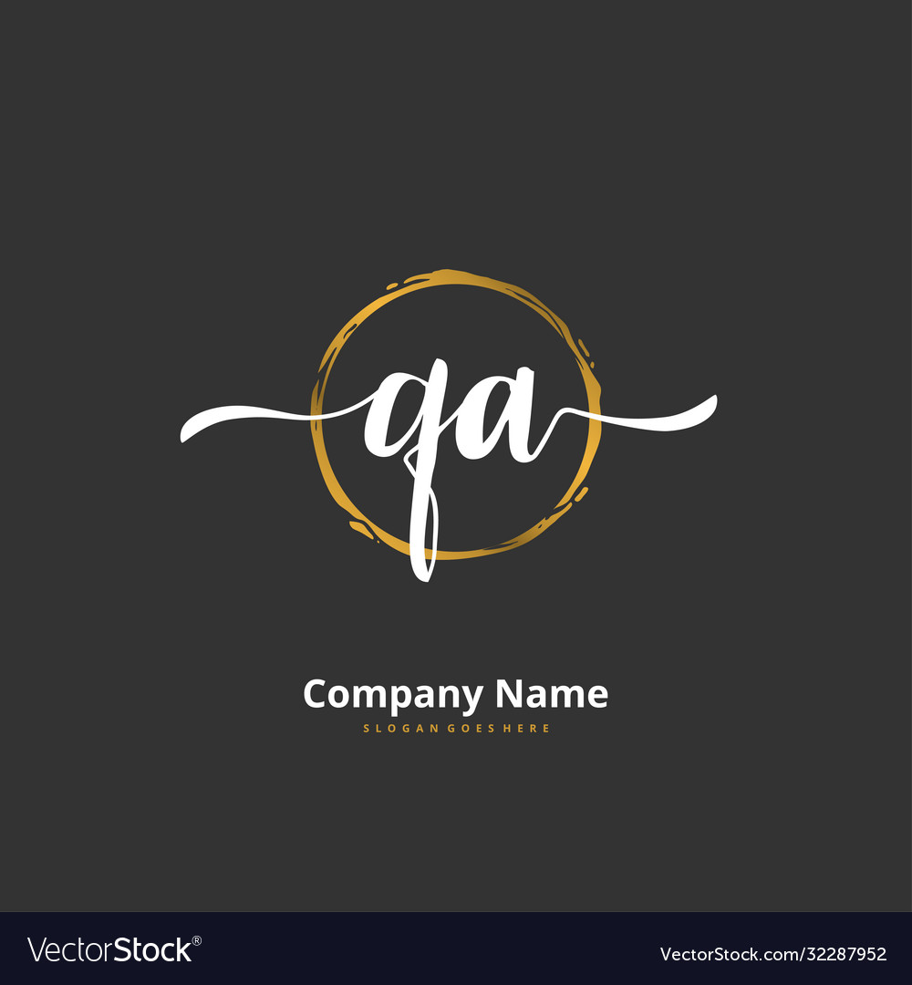 Q a qa initial handwriting and signature logo vector image Q a qa initial handwriting and signature logo