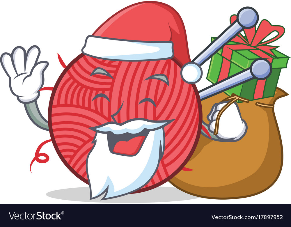 Santa Stricken Charakter Cartoon Stil