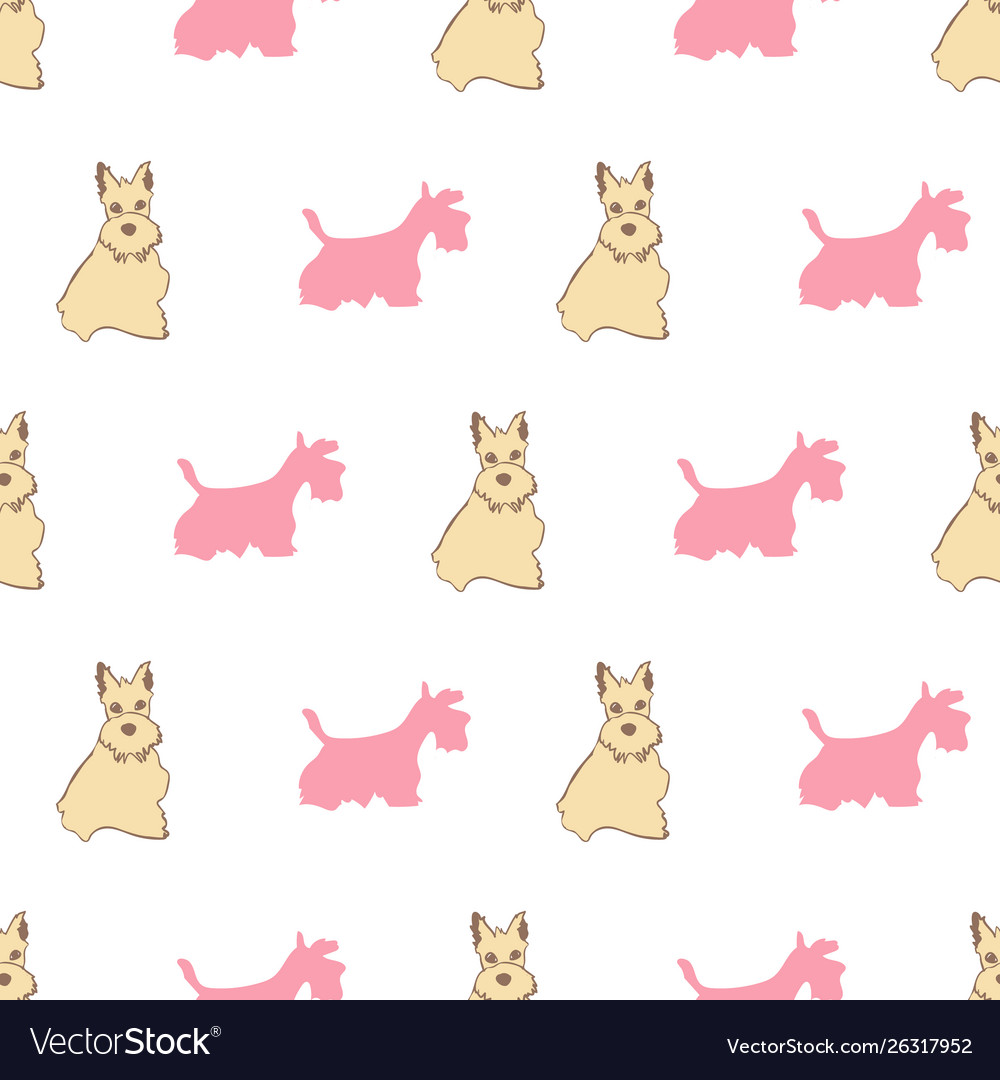 Scottie dog pattern print collection repeat