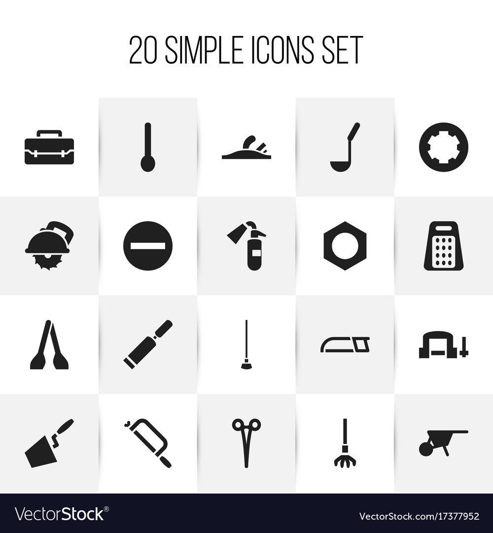 Set of 20 editable instrument icons includes