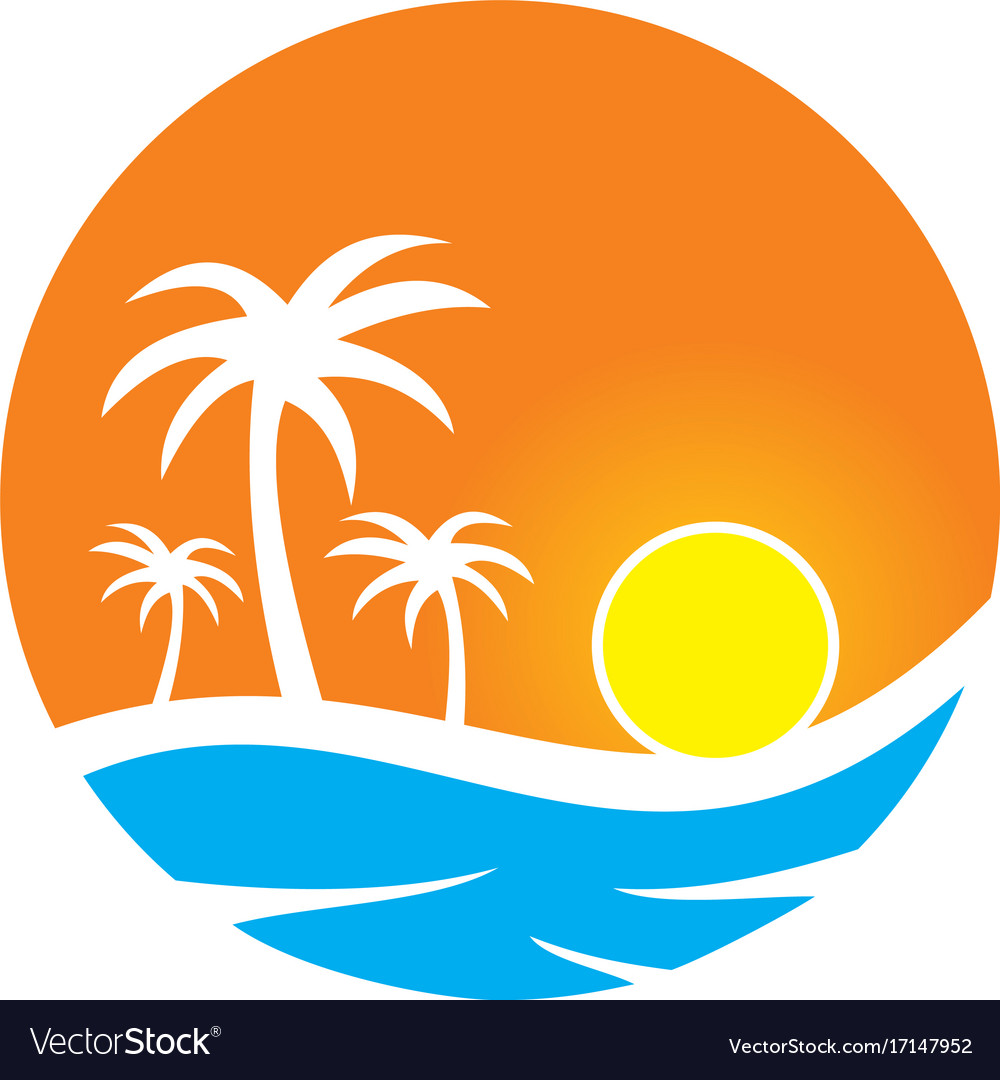 sunset palm tree clipart