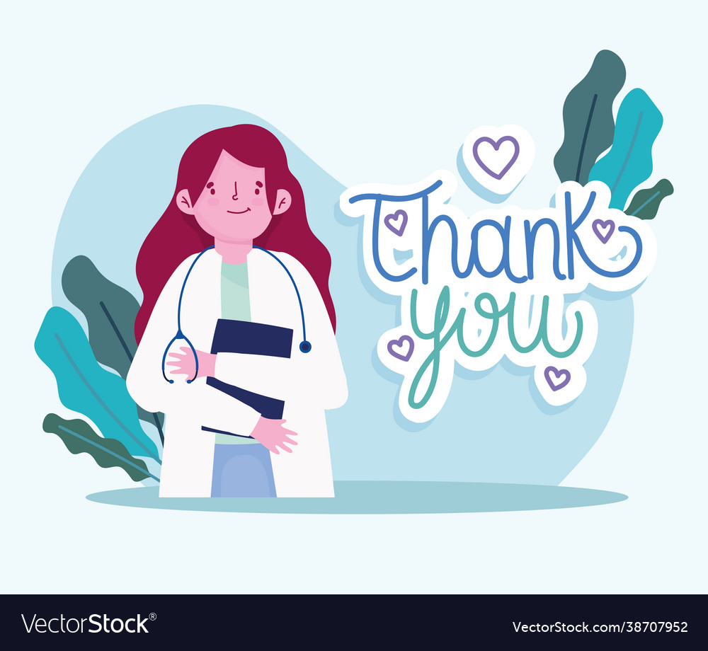 Thank you doctor woman Royalty Free Vector Image