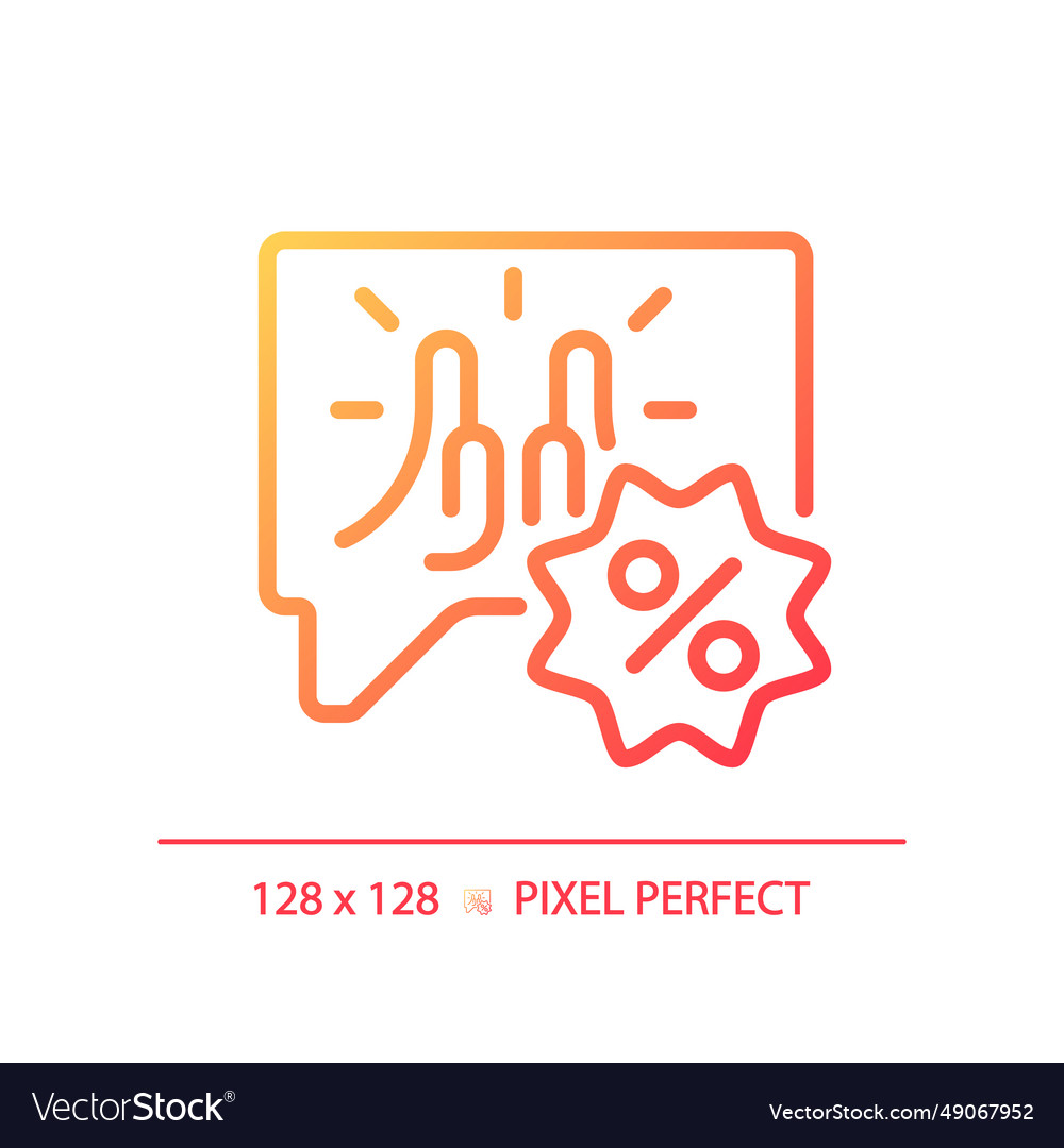 Thin linear gradient bubble message and discount vector image Thin linear gradient bubble message and discount
