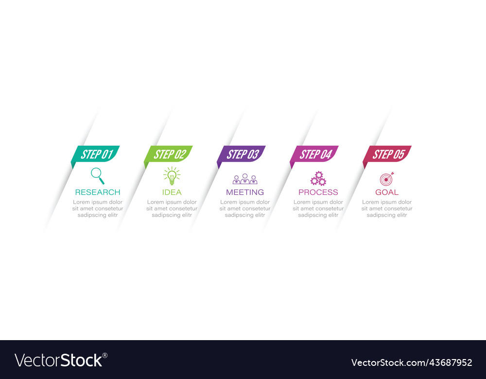 Timeline infographic design element and number Vector Image Timeline infographic design element and number