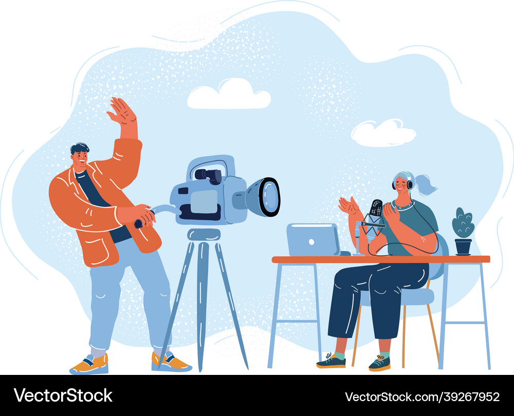 Video blogger lifestyle Royalty Free Vector Image