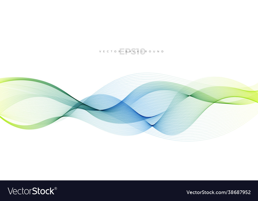Wave element with abstract green lines