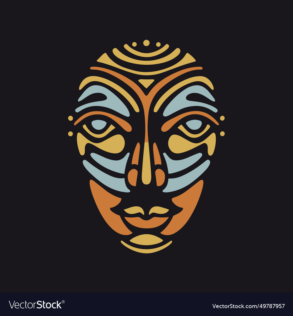 A colorful abstract face consisting of streamlined Vector Image A colorful abstract face consisting of streamlined