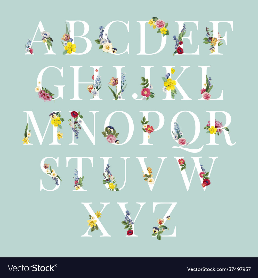 Alphabet floral background