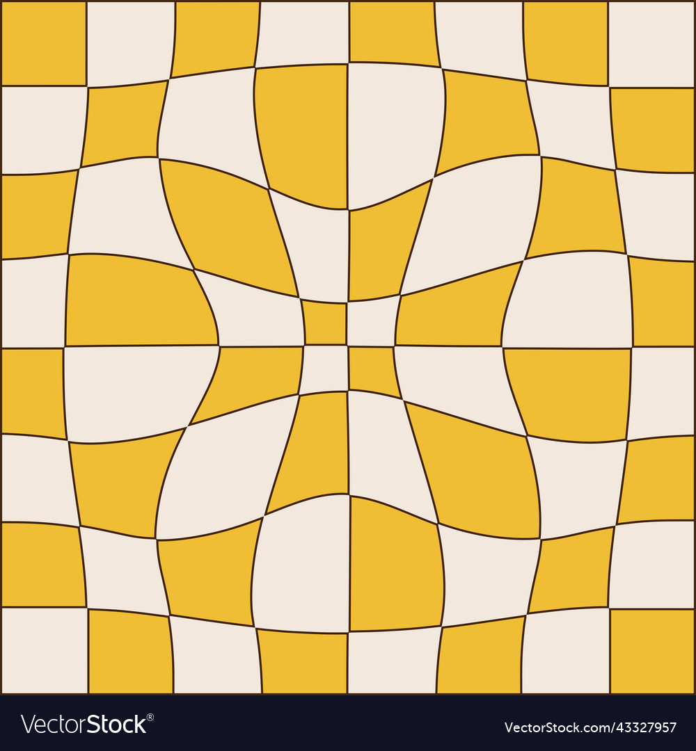 Checkered background with distorted squares vector image Checkered background with distorted squares