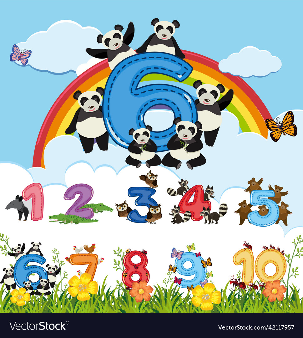 Counting numbers from zero to nine vector image Counting numbers from zero to nine