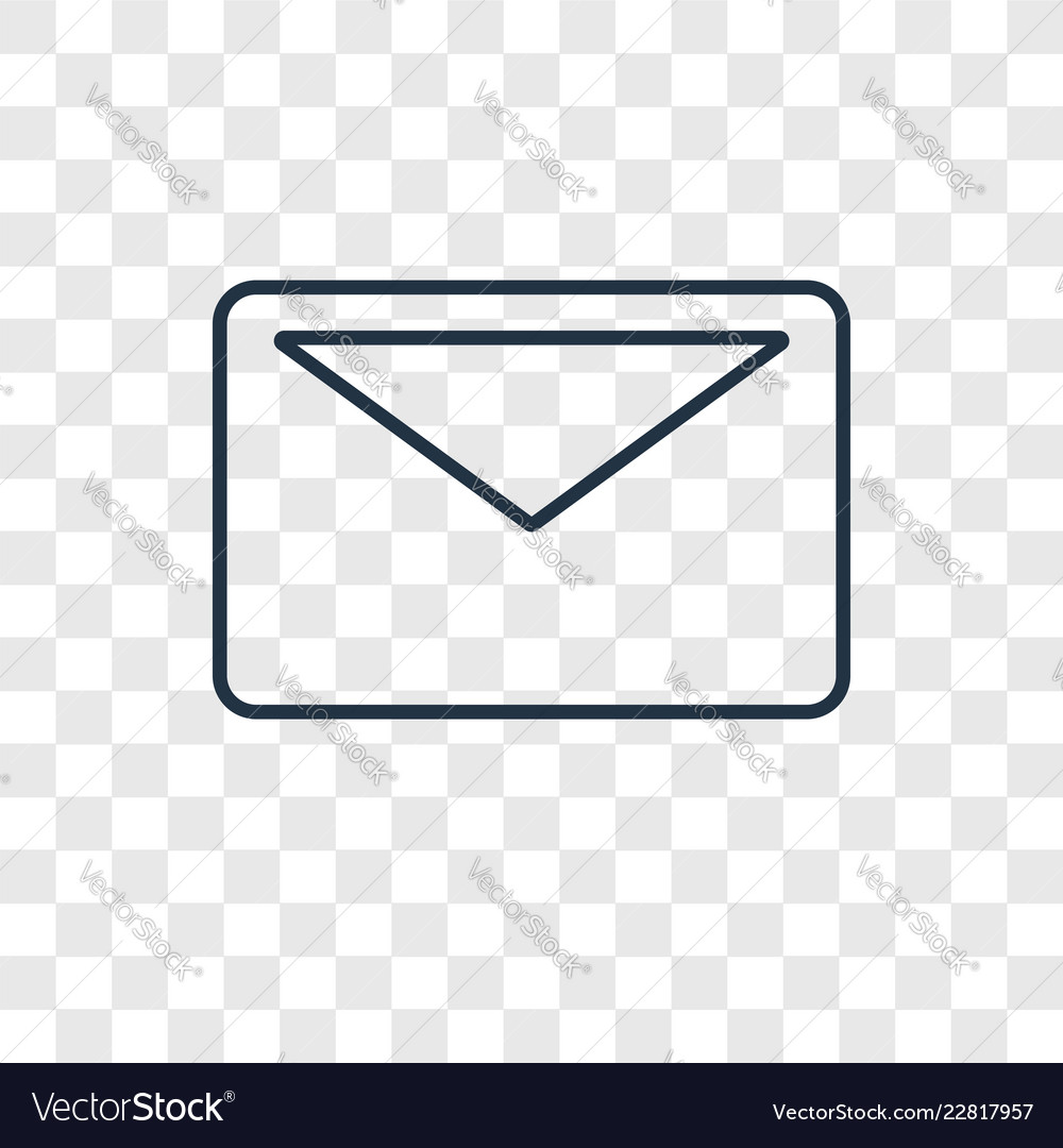 Email concept linear icon isolated on transparent vector image Email concept linear icon isolated on transparent