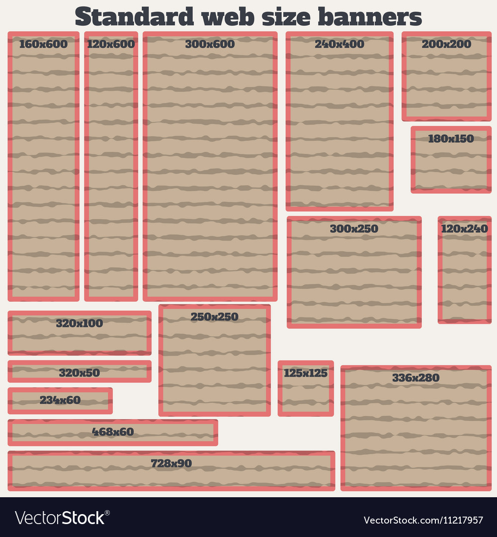 Empty box standard size web banners blank set