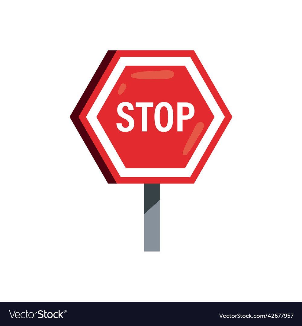 Flat stop sign design Royalty Free Vector Image