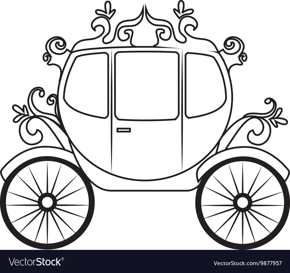 Horse carriage object icon Royalty Free Vector Image