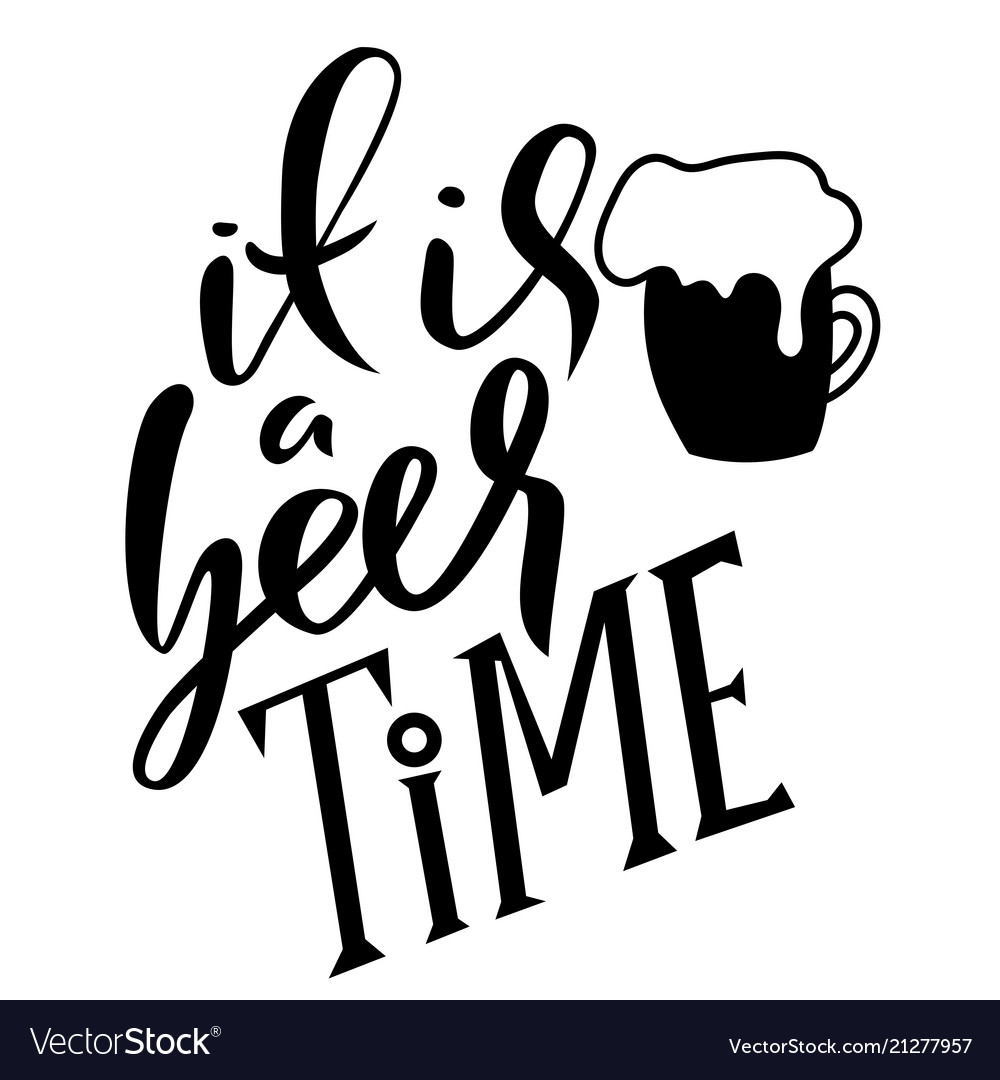 It is a beer time glass with foam Royalty Free Vector Image