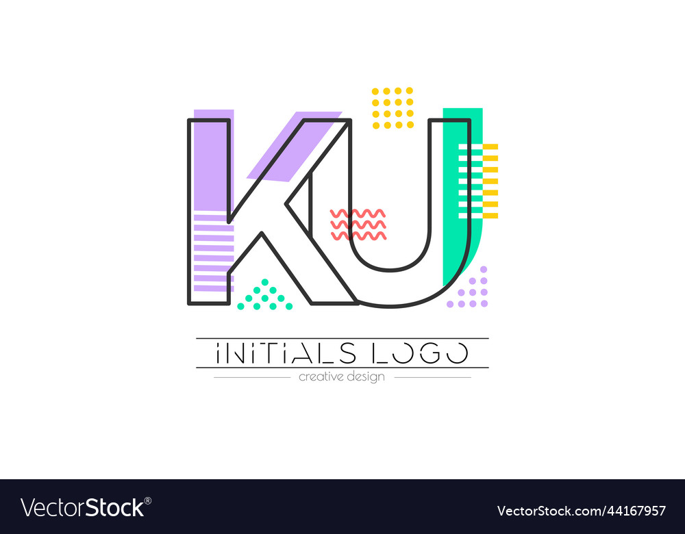 Letters k and u merging of two initials Vector Image Letters k and u merging of two initials