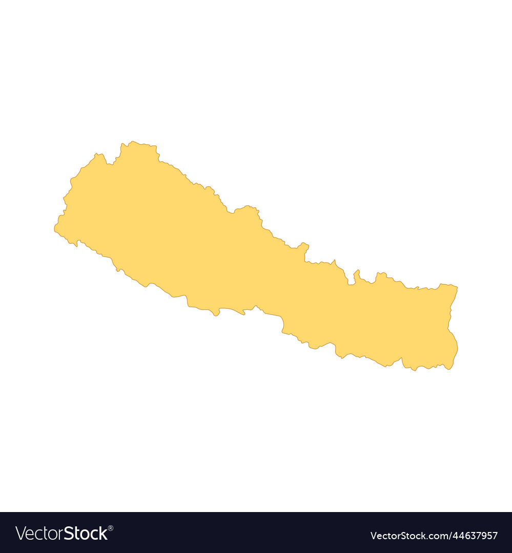 Nepal map color line element border Royalty Free Vector