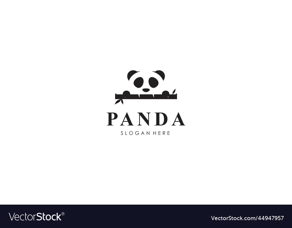 Panda bear silhouette logo design template
