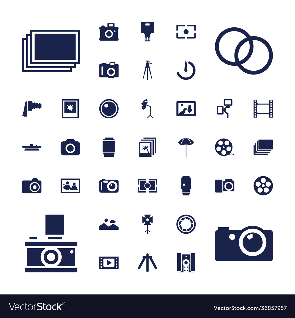 Photography icons Royalty Free Vector Image - VectorStock