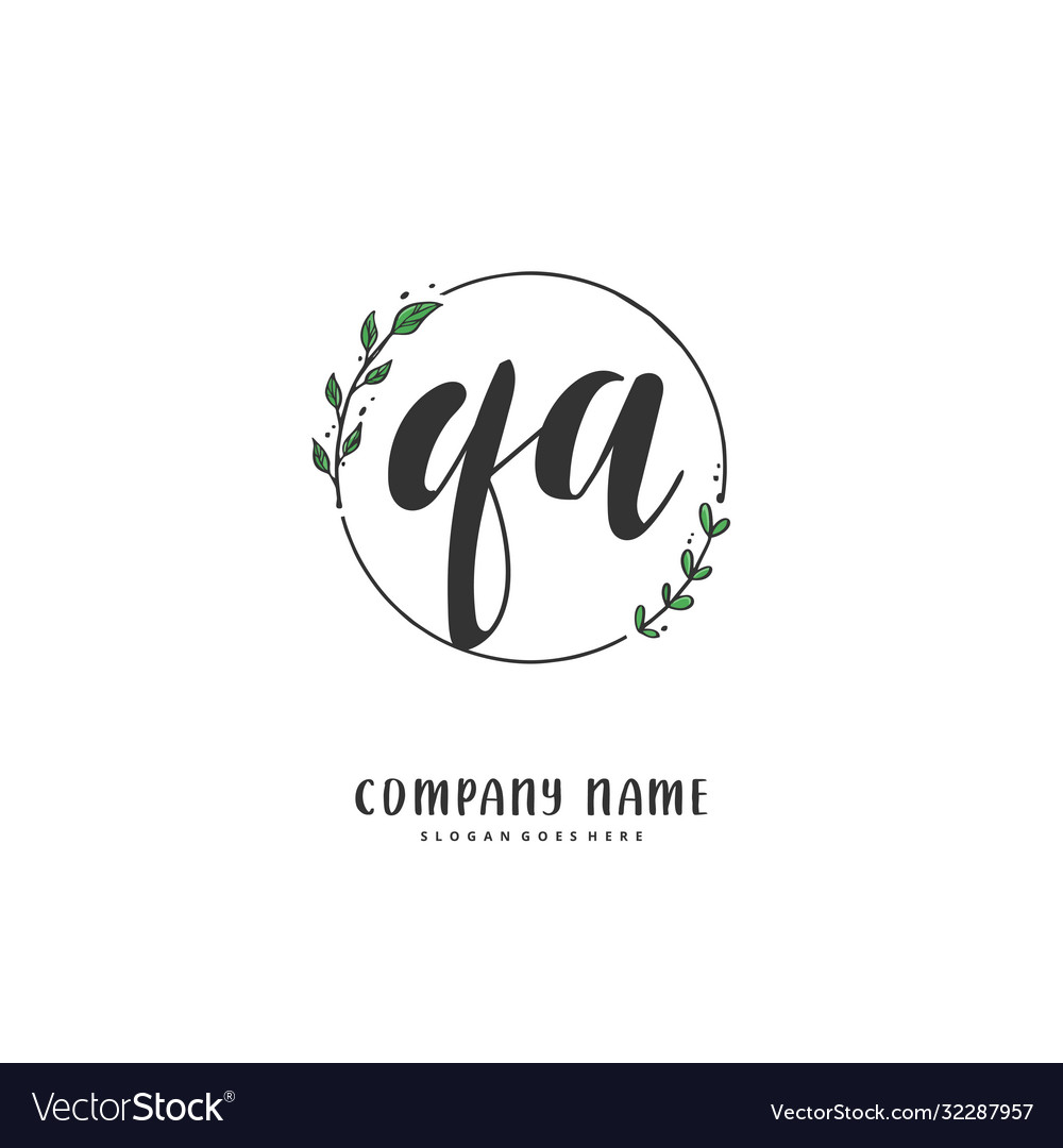 Q a qa initial handwriting and signature logo vector image Q a qa initial handwriting and signature logo