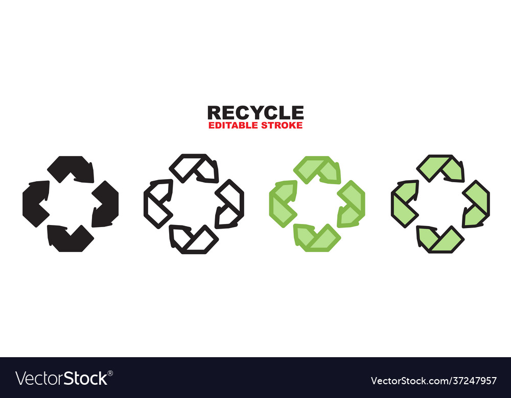 Recycle icon set with different styles vector image Recycle icon set with different styles