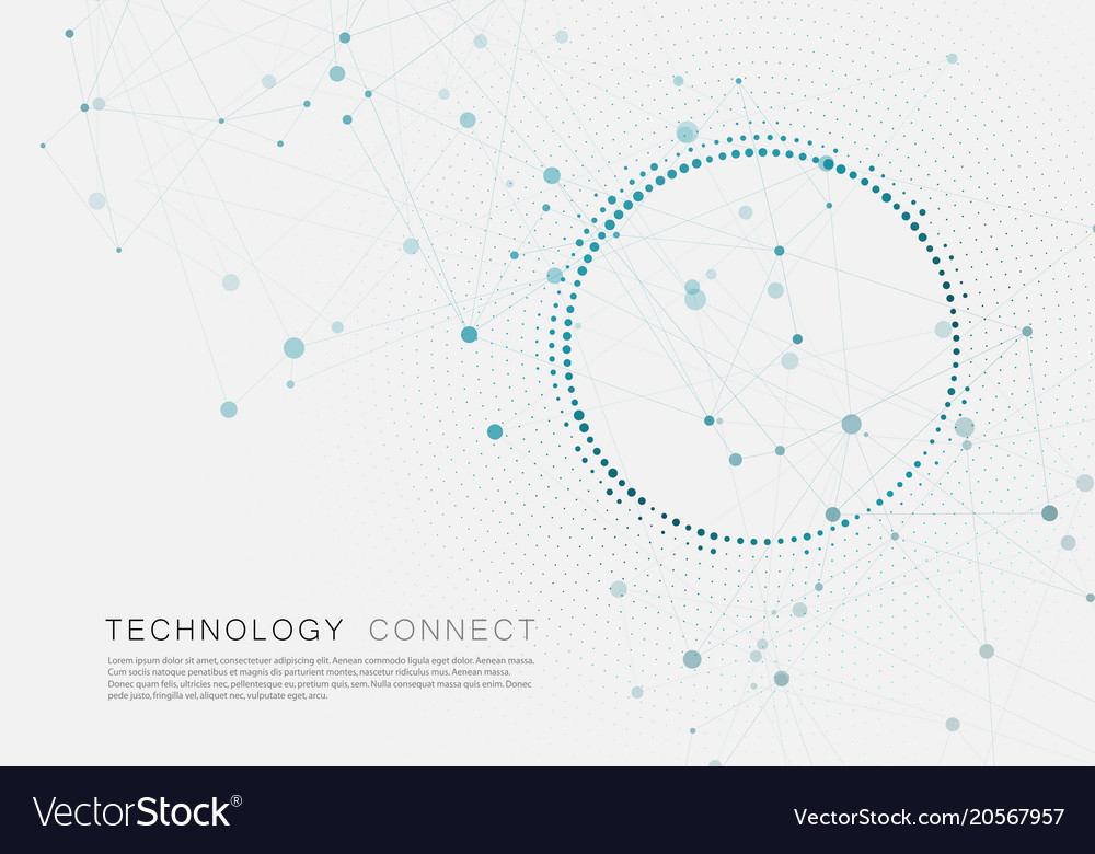 Science design with connected lines and dots