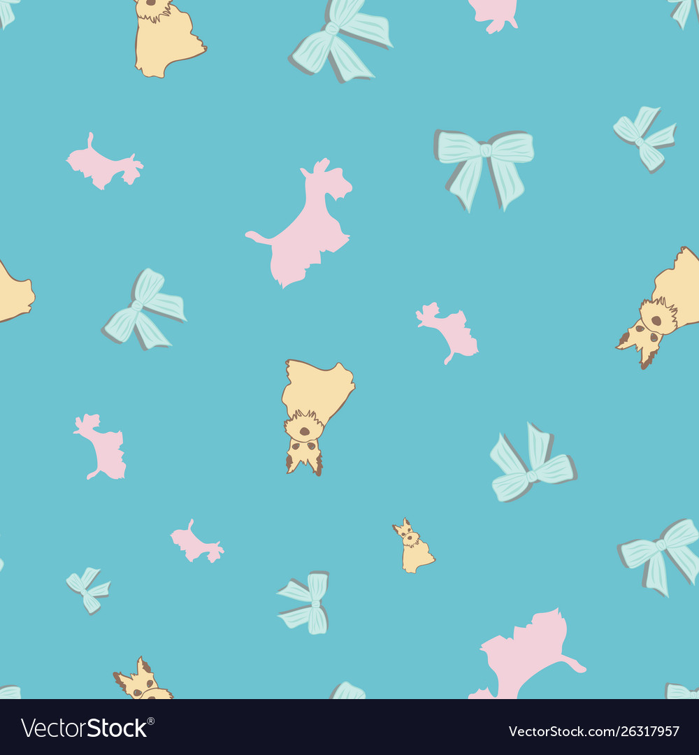 Scottie dog pattern print collection repeat vector image Scottie dog pattern print collection repeat