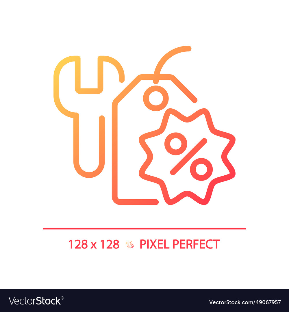 Simple thin linear gradient tools discount icon vector image Simple thin linear gradient tools discount icon