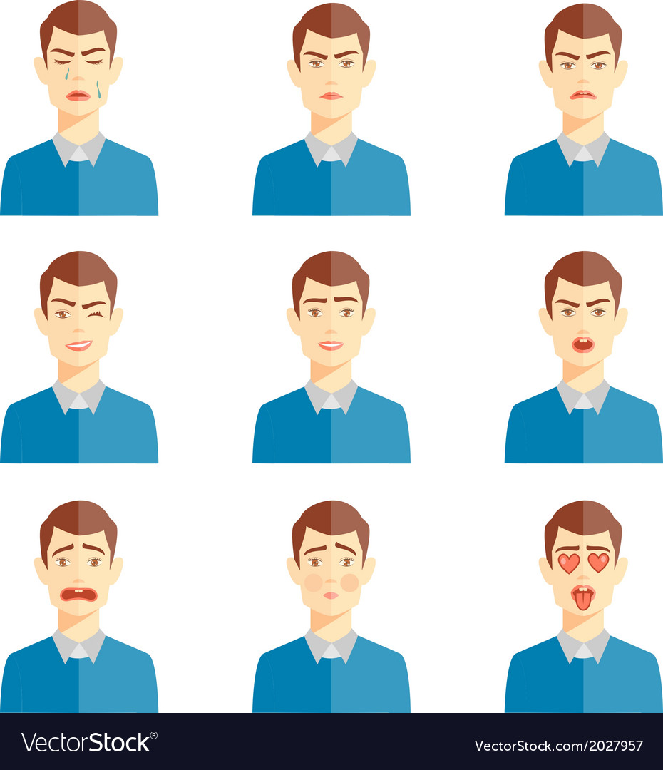 Various emotions Royalty Free Vector Image - VectorStock