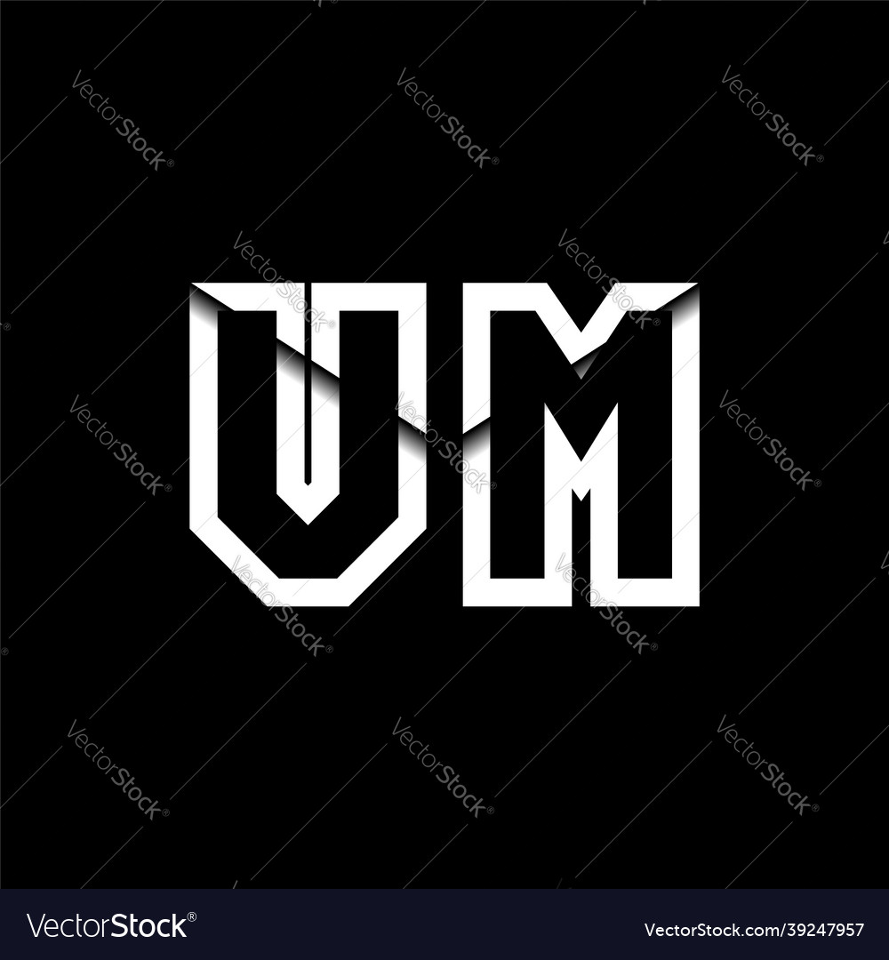 Vm monogram envelope shape style Vector Image Vm monogram envelope shape style