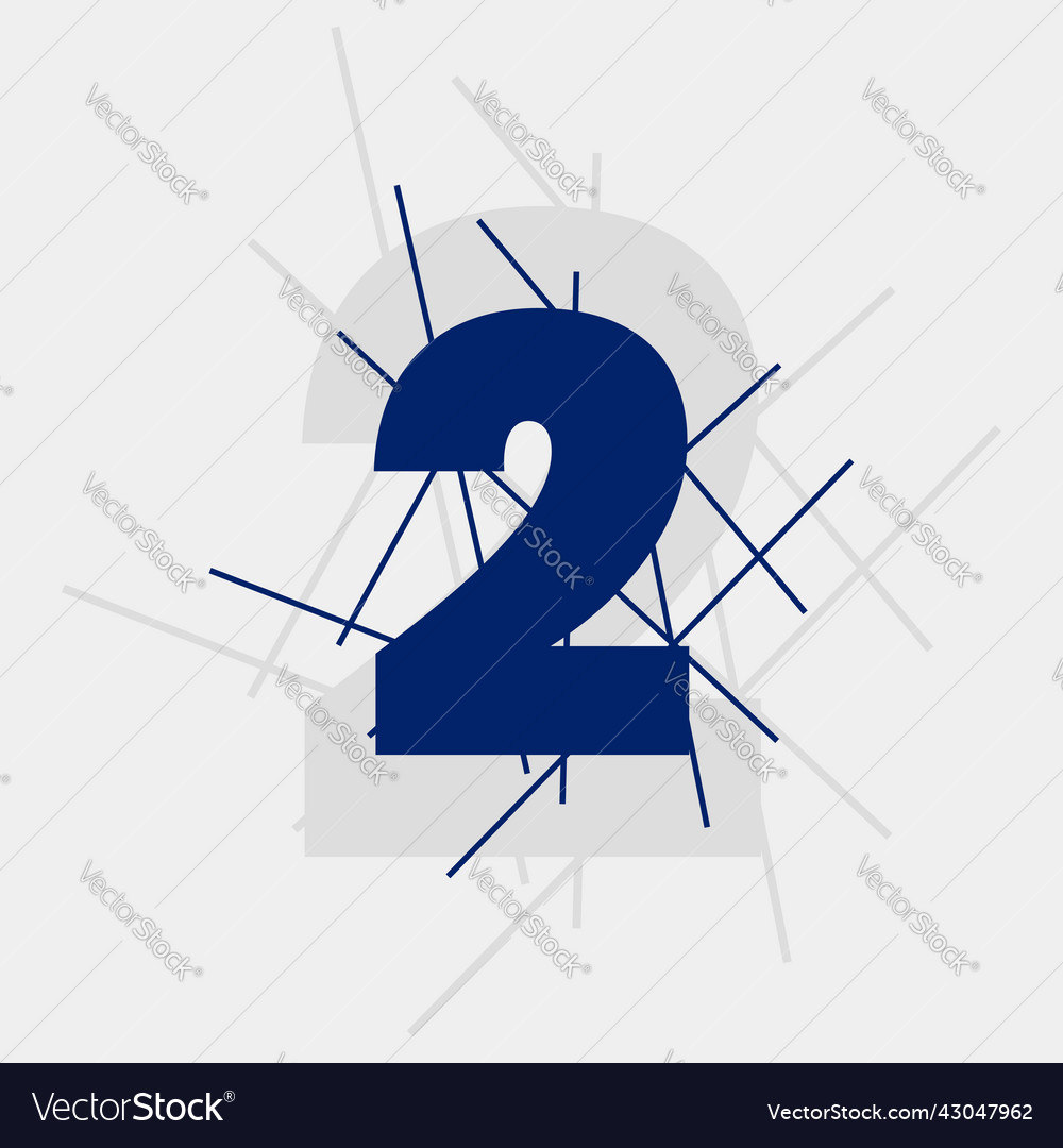 2 numeric text conceptual logo design vector image 2 numeric text conceptual logo design