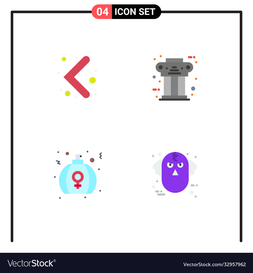 4 universal flat icons set for web and mobile