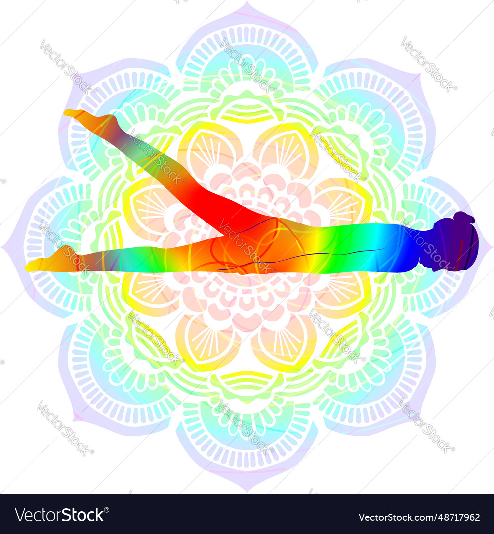 Ardha shalabhasana mandala background Royalty Free Vector