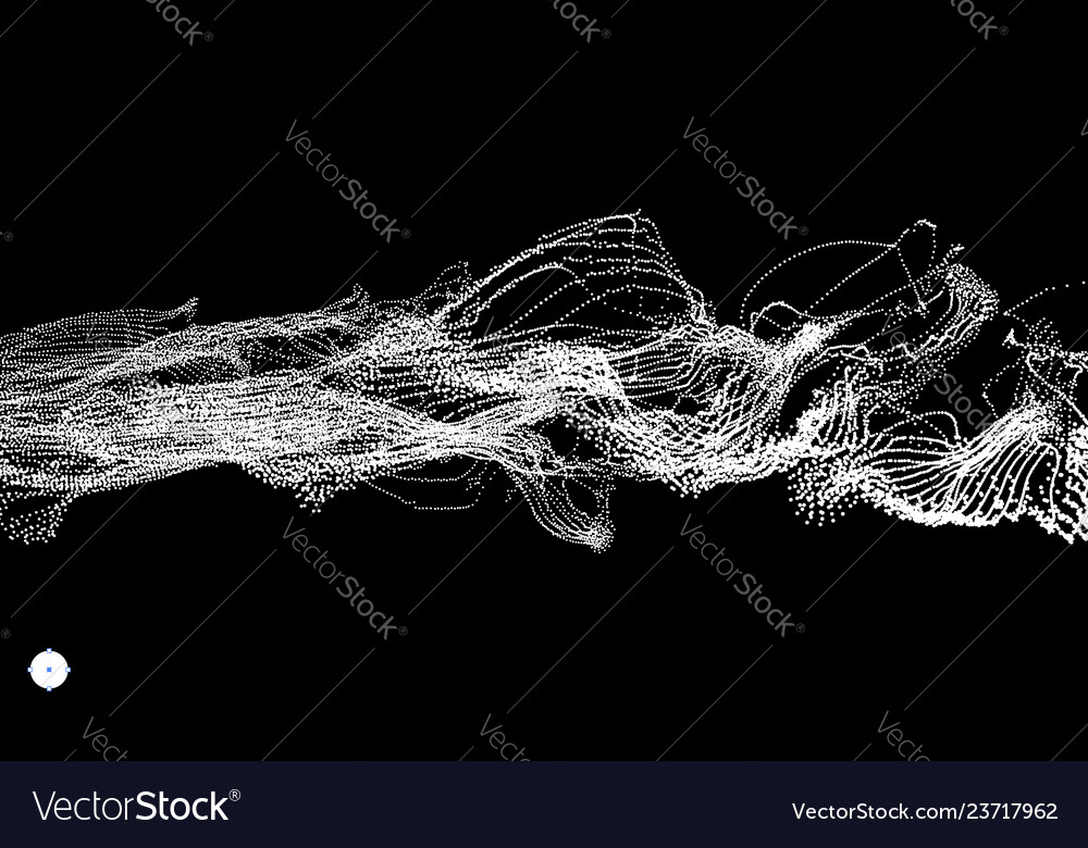 Array with dynamic emitted particles water splash vector image Array with dynamic emitted particles water splash