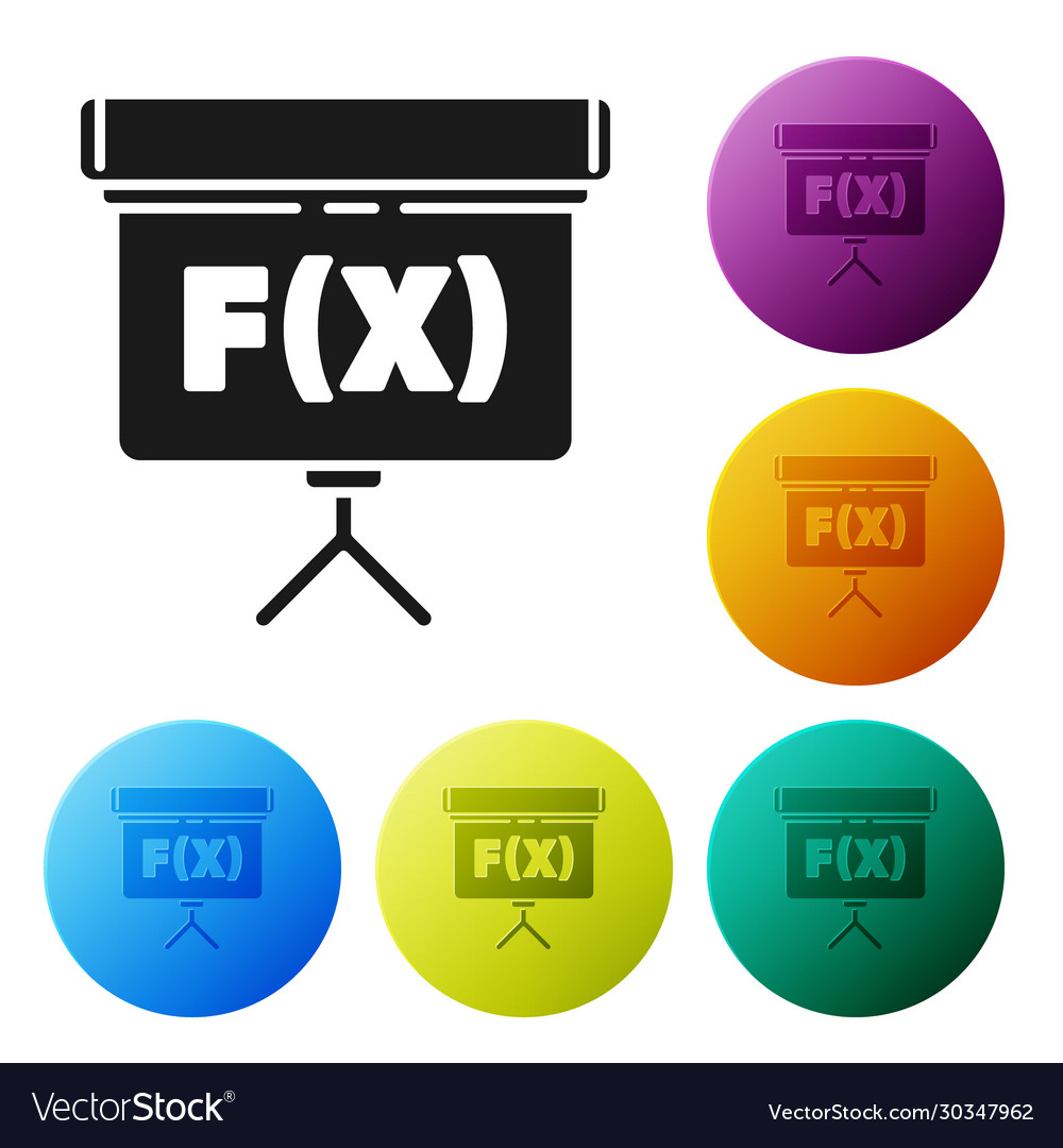 Black chalkboard with function mathematical icon vector image Black chalkboard with function mathematical icon