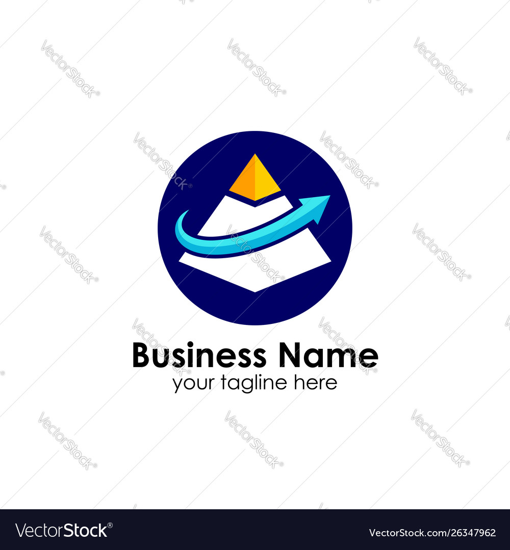 Business pyramid logo design template