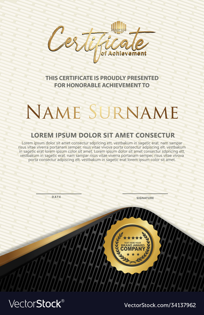 Certificate template with textured background vector image Certificate template with textured background