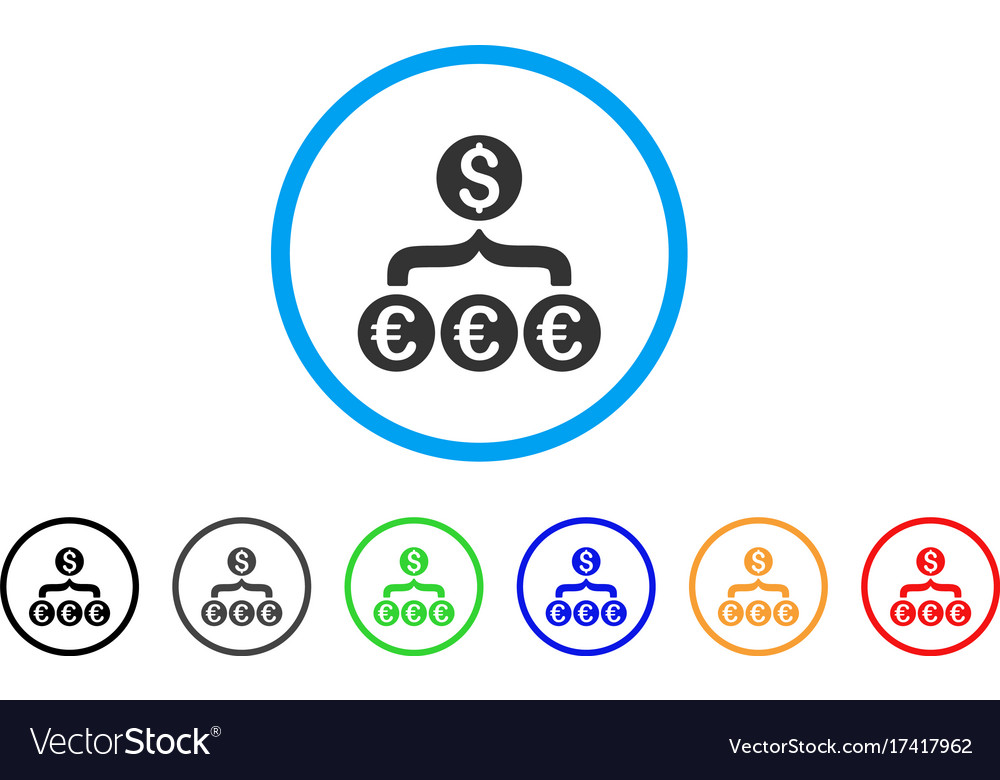 Euro dollar conversion aggregator rounded icon