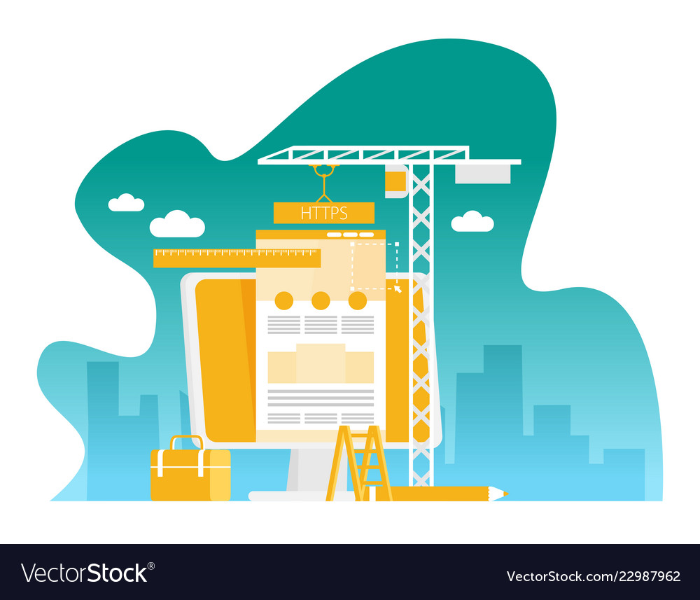Flat of web design and development concepts vector image Flat of web design and development concepts