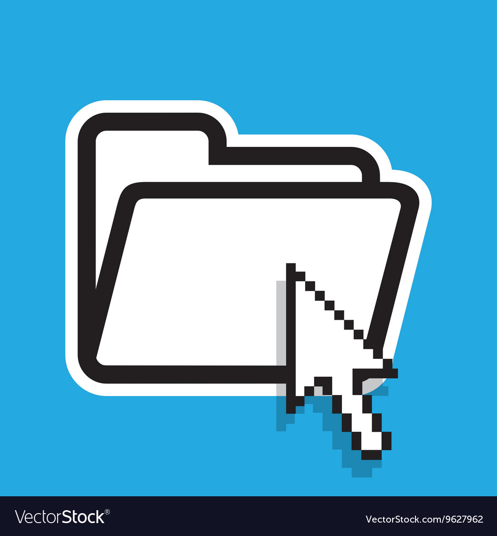 Isolated file folder icon with a cursor