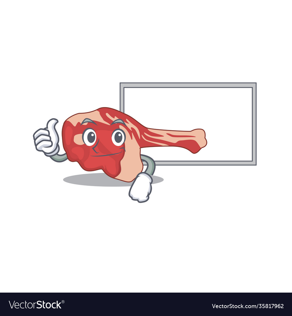 Leg lamb cartoon design with thumbs up finger