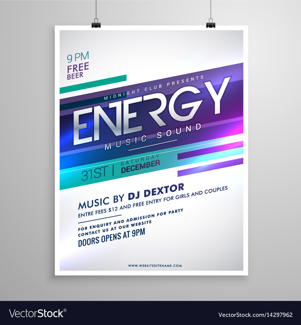 Modern creative music flyer template design