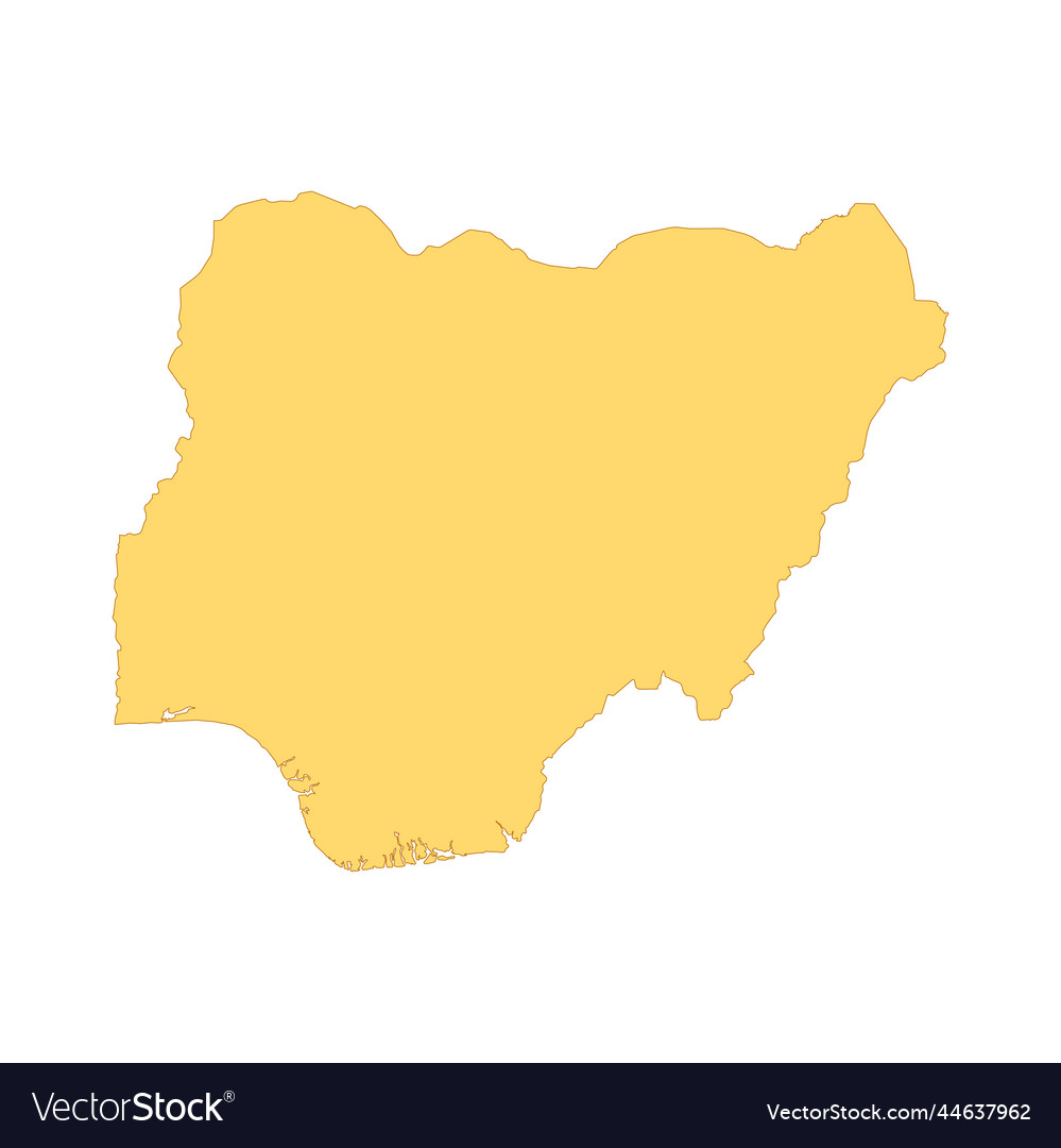 Nigeria map color line element border Royalty Free Vector