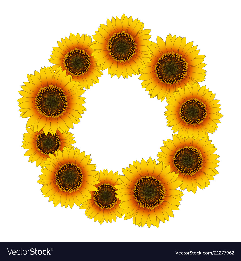 Orange yellow sunflower wreath