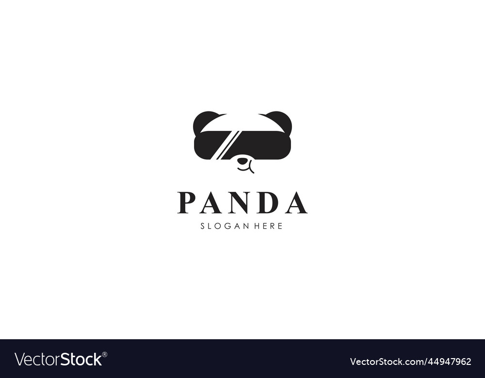 Panda bear silhouette logo design template