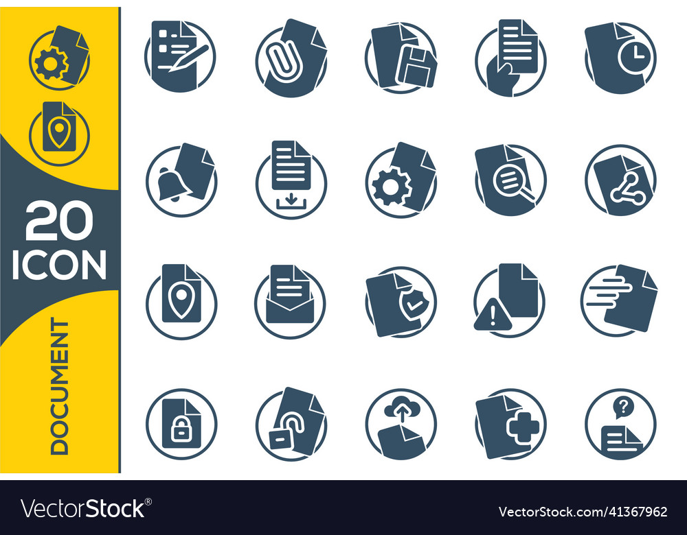 Paper icon document eps10 simple set